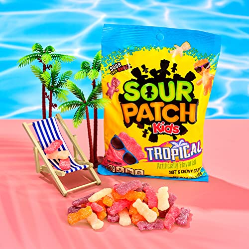 SOUR PATCH KIDS Tropical Soft & Chewy Candy 8 oz Bags (Pack of 12)