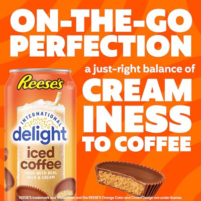 International Delight Iced Coffee, REESE'S, Grab and Go Coffee Drinks Made with Real Milk and Cream, 15 fl oz (Pack of 12)