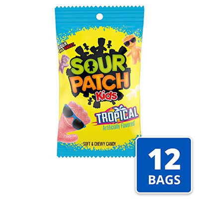 SOUR PATCH KIDS Tropical Soft & Chewy Candy 8 oz Bags (Pack of 12)