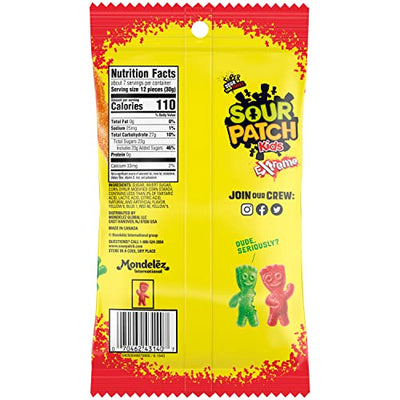 SOUR PATCH KIDS Candy, Extreme Flavor 7.2 oz Bag