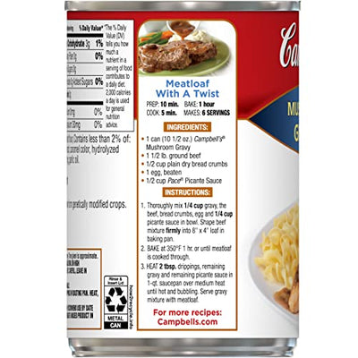 Campbell's Gravy, Mushroom, 10.5 oz. Can (Pack of 24)