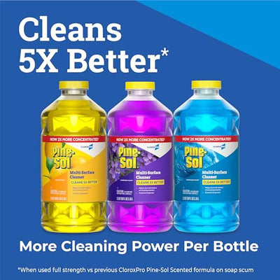 Pine-Sol Multi-Surface Cleaner, CloroxPro, 2x Concentrated Formula, All-Purpose Cleaner, Lemon Fresh, 80 Fl Oz