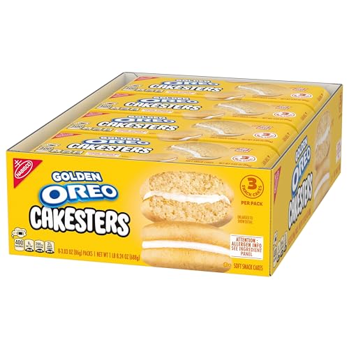 OREO Golden Cakesters Soft Snack Cakes, 8-3.03 oz Snack Packs