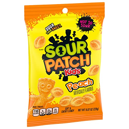 Sour Patch Kids Peach Soft and Chewy Candy 8.07oz Bags 12-Pack Wholesale