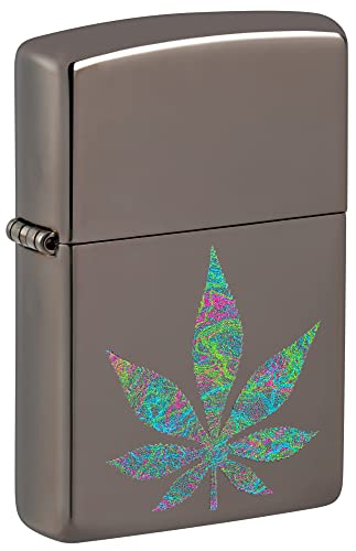 Zippo Unique Black Ice Cannabis Leaf Design Lighter - Cool & Sleek