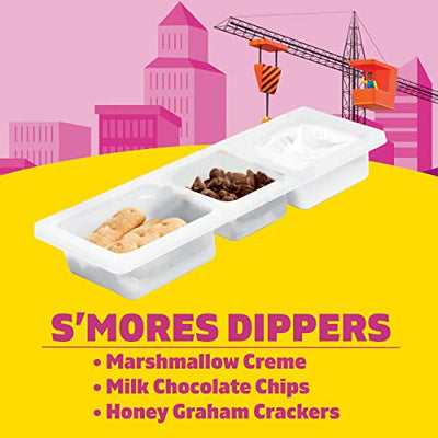 Lunchables S'mores Dippers Snack Pack with Honey Graham Sticks (Milk Chocolate Chips & Marshmallow Creme, 12 ct Pack, 2.3 oz Trays)