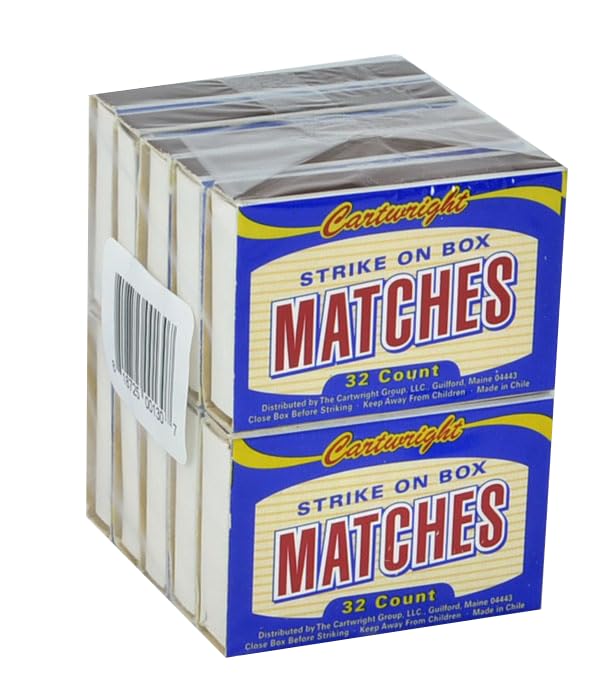 Cartwright, Strike On Box Pocket Matches, Premium Quality, 32 Count, for Fires, Candles, Camping & Outdoors - 10 Pack (1)