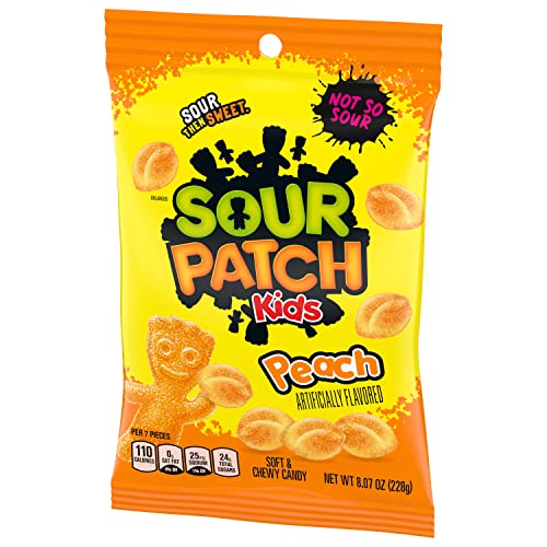 Sour Patch Kids Peach Soft and Chewy Candy 8.07oz Bags 12-Pack Wholesale