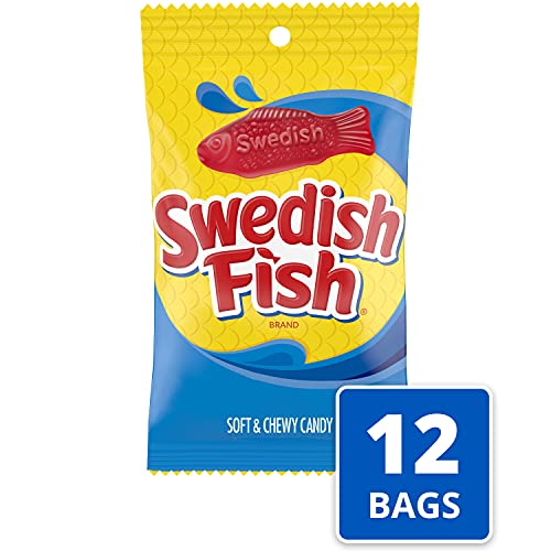 Swedish Fish Soft & Chewy Red Fruit Flavored Candy 8-Ounce 12-Count Wholesale Pack
