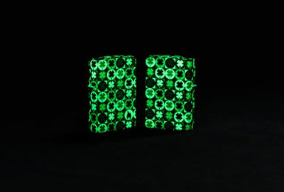 Zippo Lucky Clover Glow in The Dark Green Matte Pocket Lighter - Fortune's Favorite