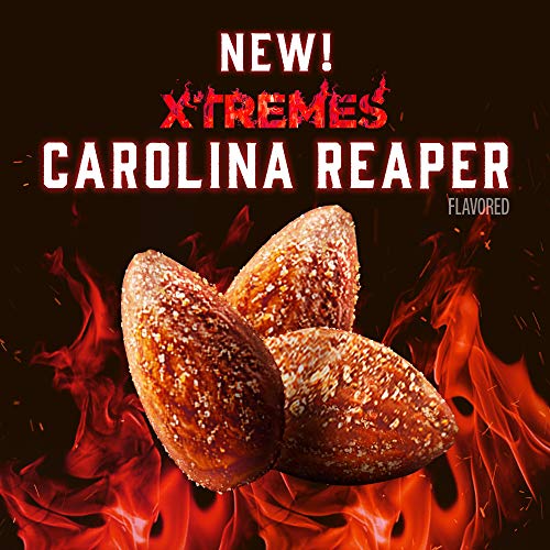 Blue Diamond Almonds, XTREMES Carolina Reaper Spicy Snack Nuts, 1.5oz Tube, Pack of 12