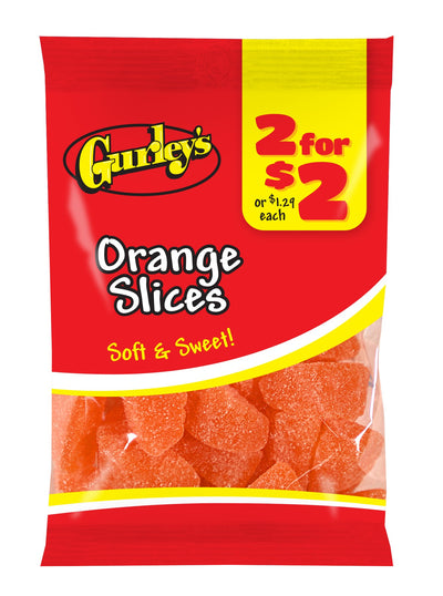 Gurley's Citrus Burst Orange Slices, Jelly Fruit Candy, Zesty Sweet (Pack of 12)