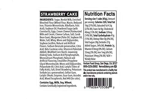 Ne-Mo's Bakery Strawberry Cake Square, Delightfully Moist, Individually Wrapped - Perfect Treat for Sharing (Pack of 36)