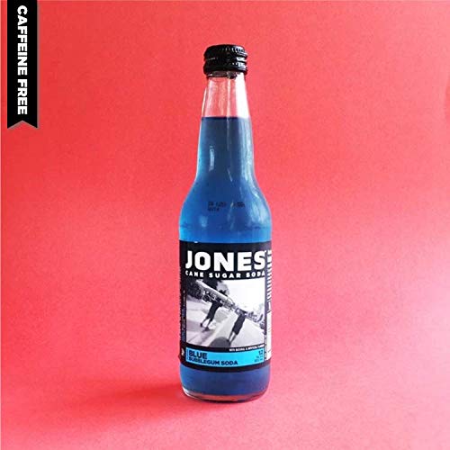 Jones Soda 12 ounce Glass Bottles (Blue Bubblegum, 12 Bottles)