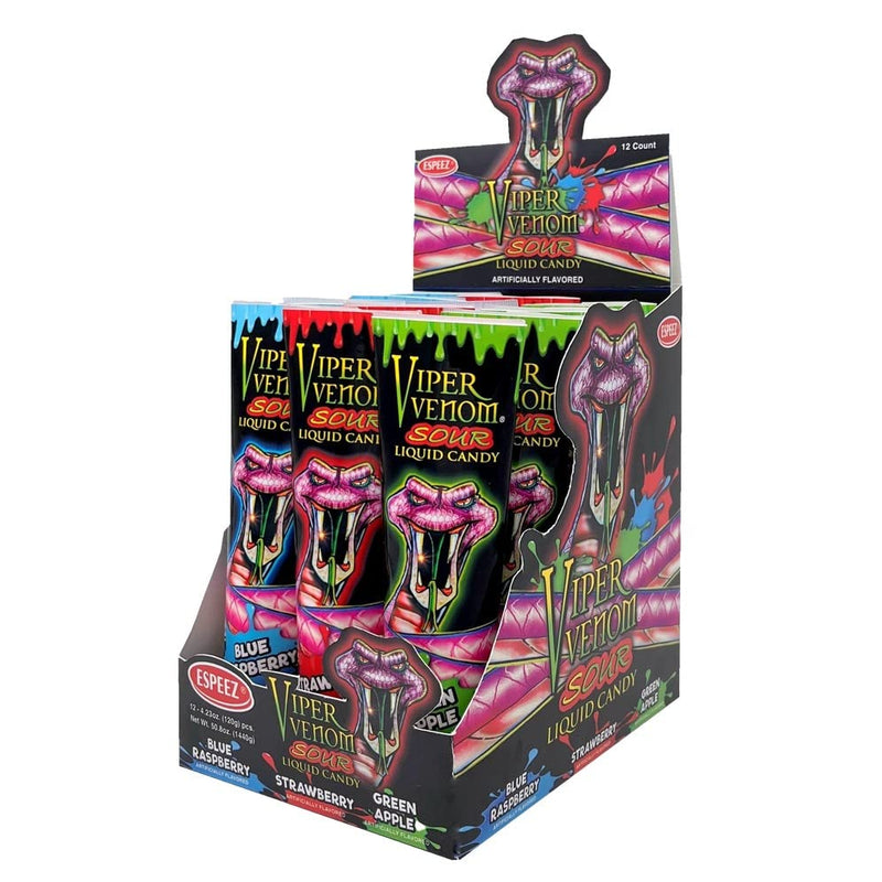 Viper Venom Sour Liquid Candy, Tangy Treat, 4.23 oz Tube (Case of 12)