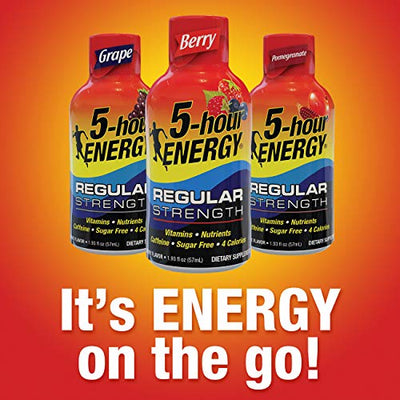 5-hour ENERGY Shot, Regular Strength, Grape, 1.93 Ounce 12 Count