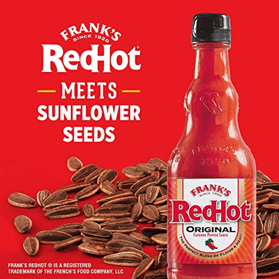DAVID Frank's RedHot Flavored Salted & Roasted Jumbo Sunflower Seeds, 5.25 oz. (12 Count)