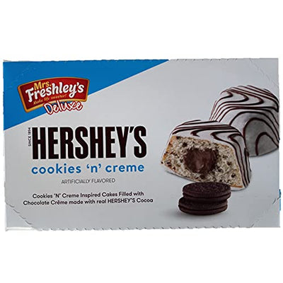 Mrs. Freshley's Hershey's Cookies & Cream Cakes | 3.5 Ounce | Box of 8 (16 Total Snack Cakes)