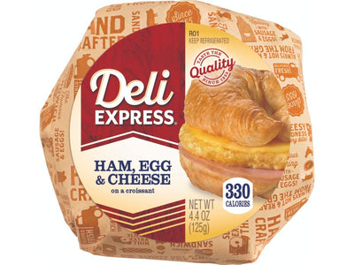 Deli Express Hot To Go Ham and Cheese Egg Croissant, 4.4 Ounce - 10 per case.