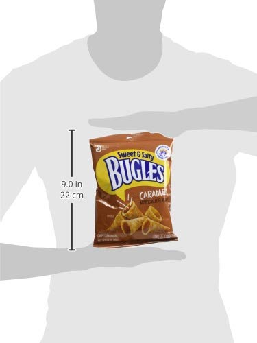 Bugles Corn Snacks, Caramel, 3.5 Oz (Pack of 7)