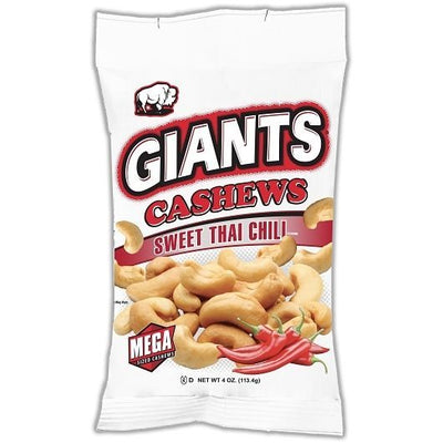 Giants Gourmet Cashews, Sweet Thai Chili Flavor, Perfectly Roasted, 4 Ounce Pouch