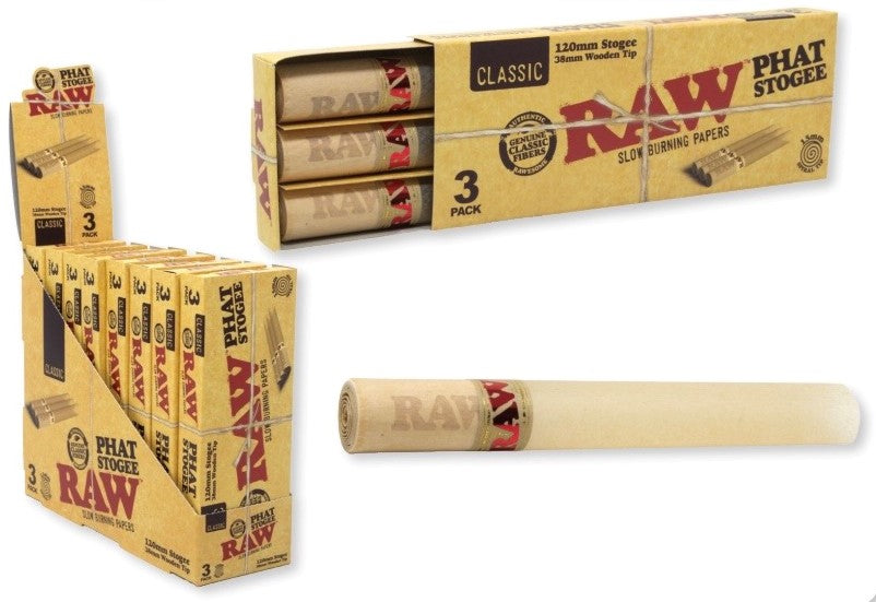 Raw Phat Stogee Slow Burning Papers 120mm - 3ct