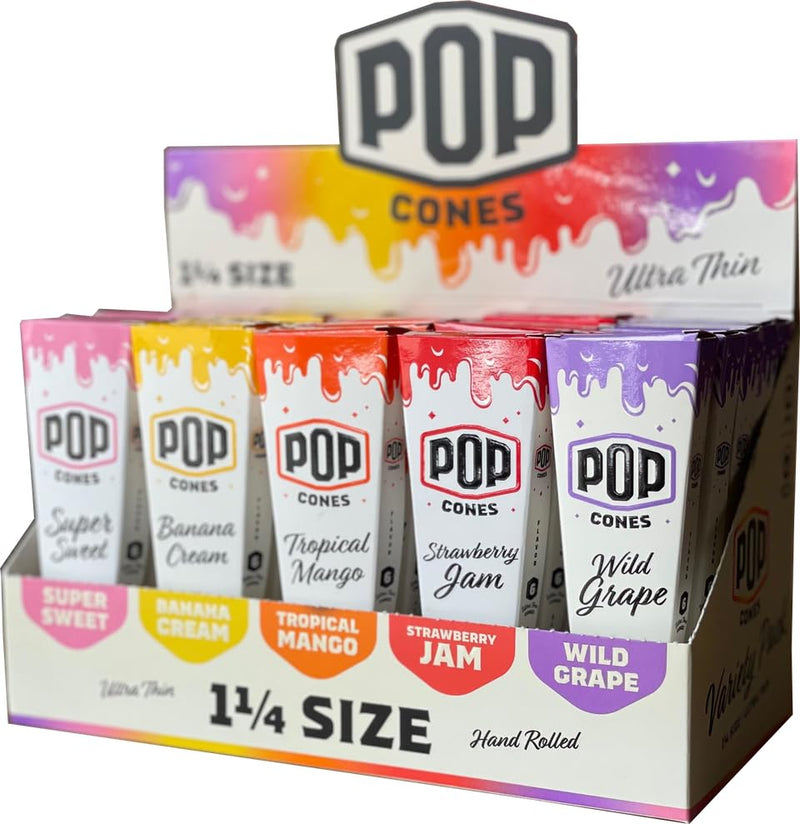 POP Cones 1-1/4 Ultra Thin Variety Pack - 25 Packs, 6 Cones per Pack