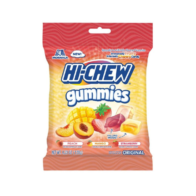 HI-CHEW Gummies Original Mix - Mango, Peach, Strawberry - Soft & Chewy Fruity Candy 4.23 oz (Pack of 10)