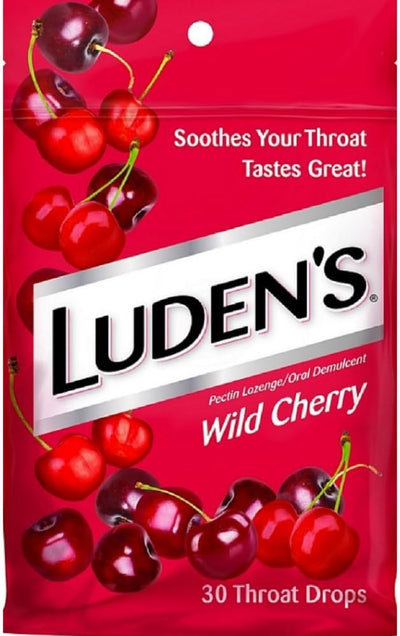 Luden's Wild Cherry Cough Throat Drops 30 Drops 1 Bag, 30 Count