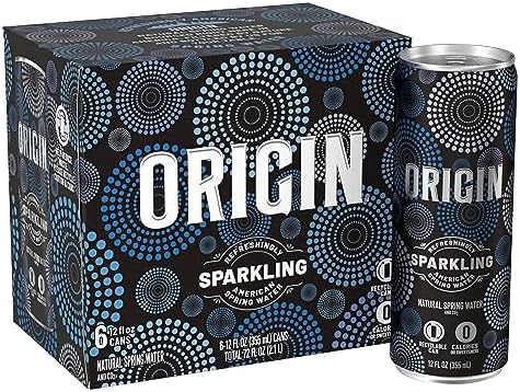 ORIGIN Unflavored Sparkling Water, 12 Fl Oz, Recyclable Aluminum Cans (24 Count)