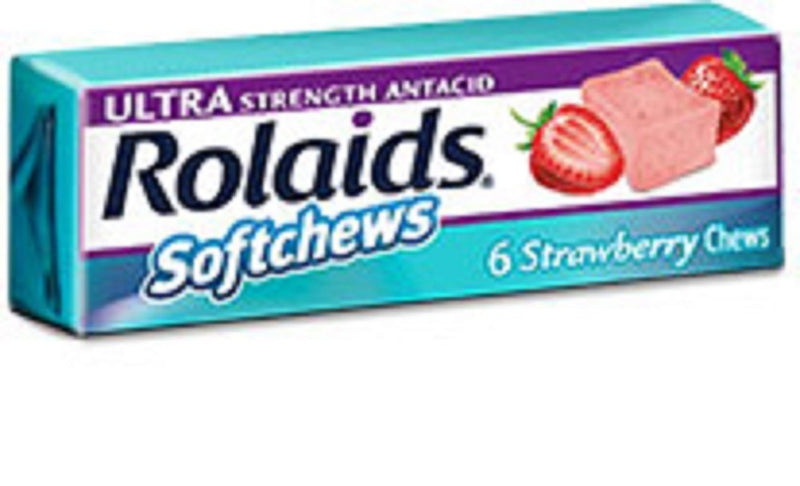 Rolaids 8566876 Ultra Strength Antacid Softchews, 6 Strawberry Chews (Pack of 12)