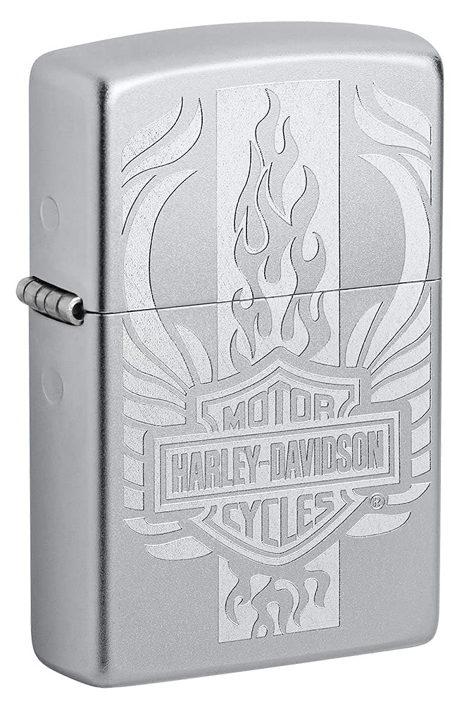 Zippo Harley-Davidson Carbon Fiber Satin Chrome Pocket Lighter