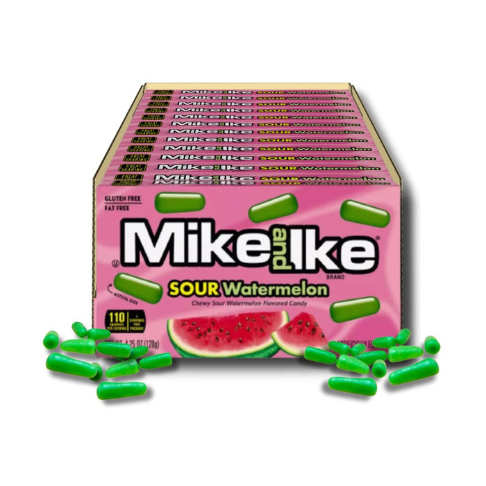 Mike & Ike Sour Watermelon Candy 4.25 oz Theatre Box Wholesale 12-Pack