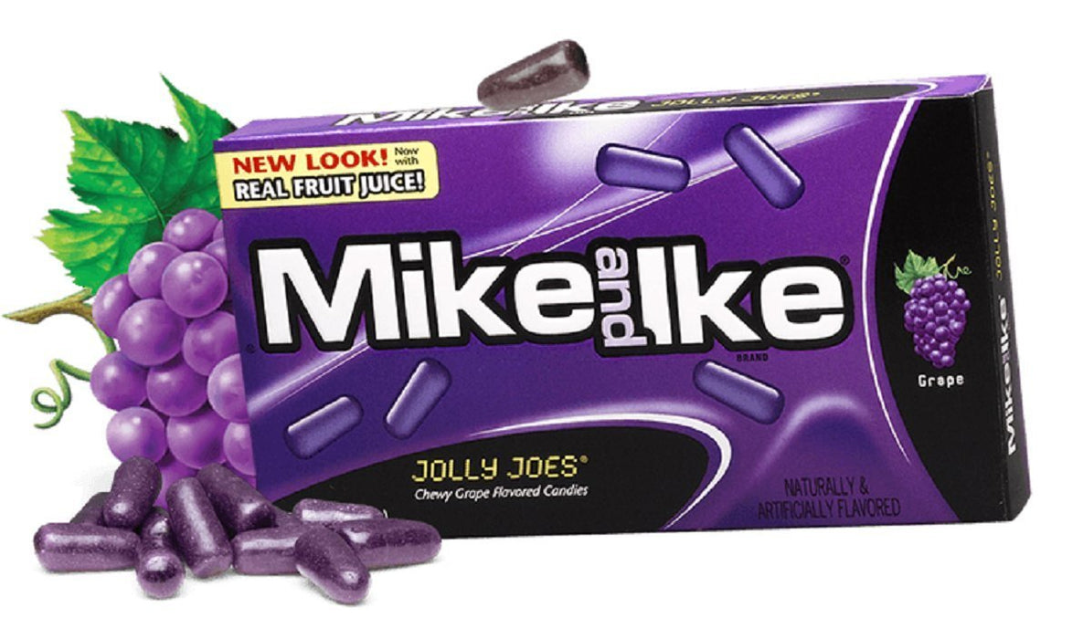 Mike & Ike Jolly Joes Grape Flavored Candy 4.25 oz Theater Boxes 12-Pack Wholesale