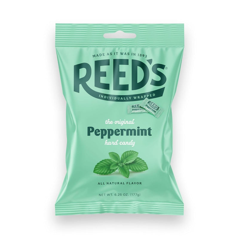 Reed’s Individually Wrapped Peppermint Candy, Traditional Hard Peppermint, 6.25 oz Peg Bag (Pack of 1)