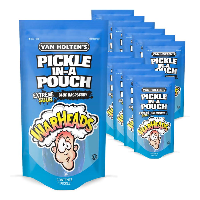 Van Holten's Warheads Blue Raspberry Jumbo Pickle 12 Per Case