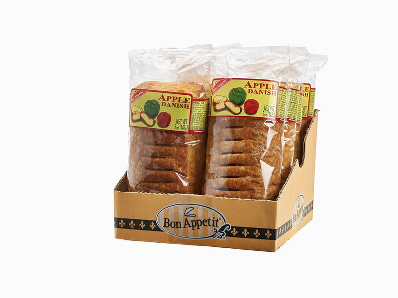 Bon Appetit Apple Danish, 5 oz - Sweet and Fruity Pastry (Pack of 8)