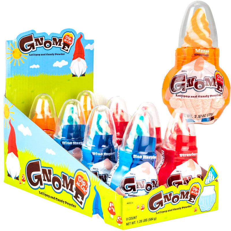 Gnome Dip N Lik Candy, Fun Dipping Treat, 8 Count Display