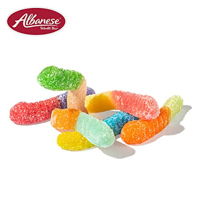 Albanese World's Best Sour 12 Flavor Mini Gummi Worms, 7oz Bag of Candy (Pack of 12)