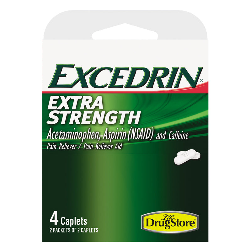 Excedrin Extra Strength Caplets, Headache & Pain Relief, 4 Pills (Pack of 1)