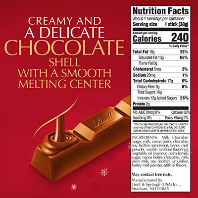 Lindt LINDOR Milk Chocolate Truffle Bar, Chocolate Candy Bar with Smooth Center, 1.3 oz. (24 Pack)