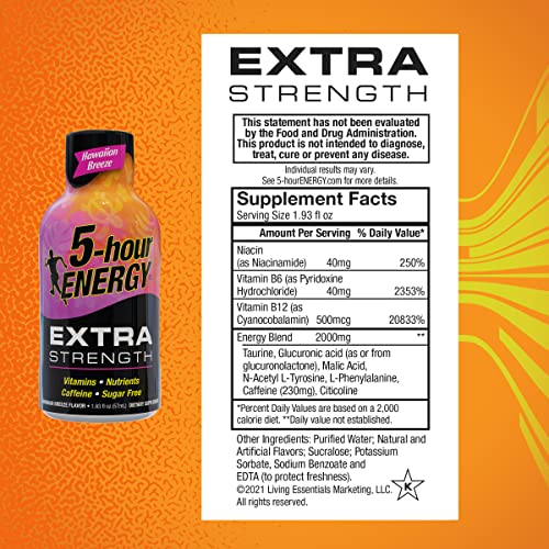 5 Hour Energy Energy Shot Hawaiian Breeze 1.93 oz (Pack of 24)