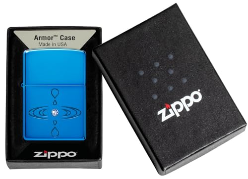 Zippo Armor Simple Design High Polish Blue Pocket Lighter - Sleek & Secure