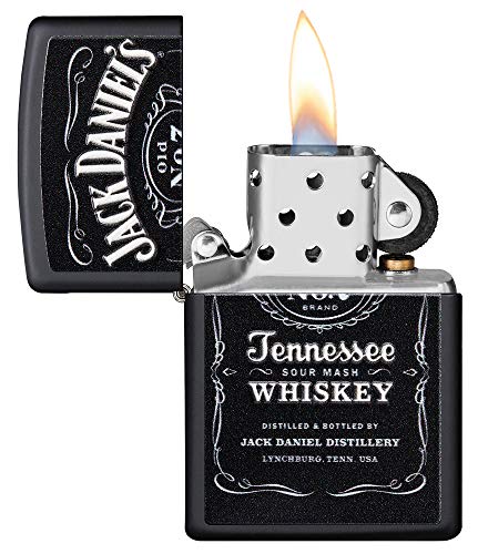 Zippo Jack Daniels Black Matte Texture Lighter - Stylish & Officially Branded