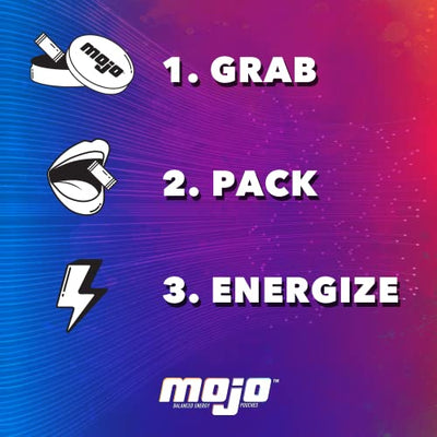 Mojo™ Balanced Energy Pouches | Healthier Energy Drink Alternative | Zero Sugar & Calorie-Free with Ginseng, Yerba Mate, B-Vitamins, and Amino Acids | 15 Pouches Per Can | 5 Cans of Caramel Mocha