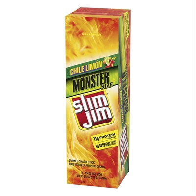 Slim Jim Monster Chile Limon Smoked Snack Stick, 1.94 Ounce 18 Count