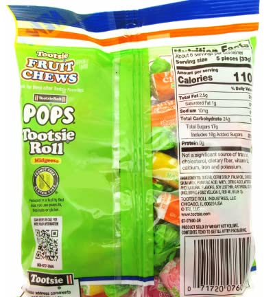 Tootsie Fruit Chews Sour Peg Bag 7 oz Single Bag