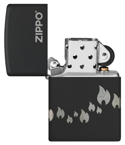 Zippo Designer Black Matte with Chrome Pocket Lighter - Modern Flair