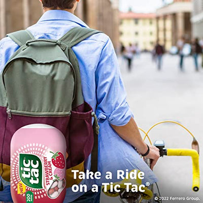 Tic Tac, Strawberry and Cream Flavored, On-the-Go Refreshment, 3.4 oz each, Bulk 8 pack