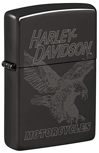 Zippo Harley-Davidson Fancy Fill High Polish Black Lighter - Elegant & Detailed